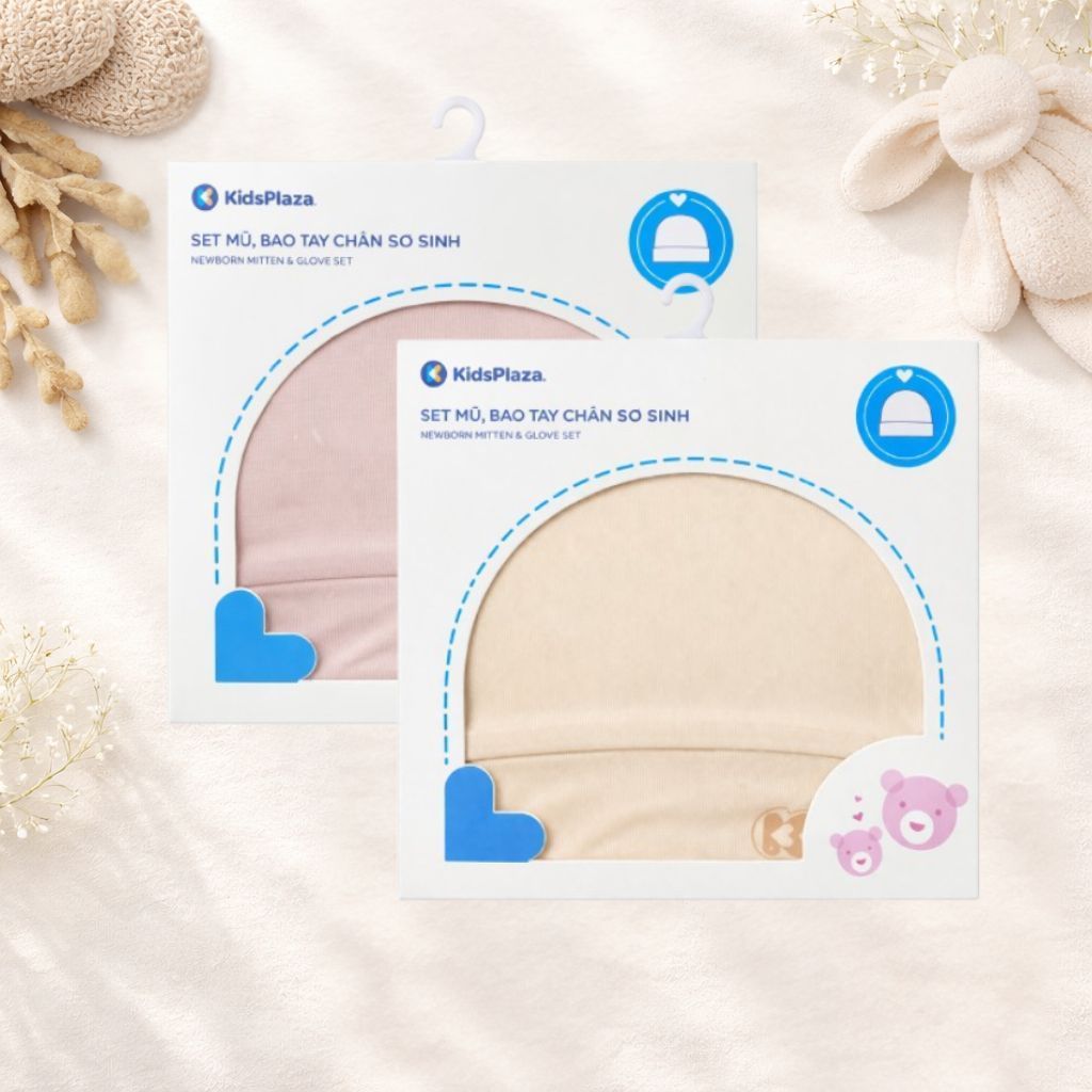 Set mũ BTC sơ sinh KidsPlaza TM24.M nhiều màu cho bé - Mũ che thóp Cotton mềm mại, co giãn - Chính h