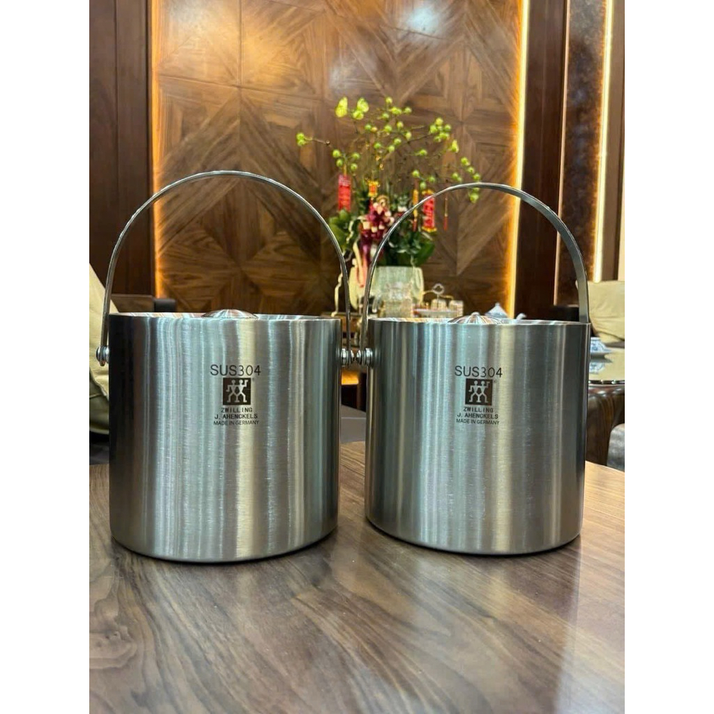 Xô đựng Đá hàng Đức (Made in Germany) 3lít - Xô Cách Nhiệt Đựng Đá Inox 304