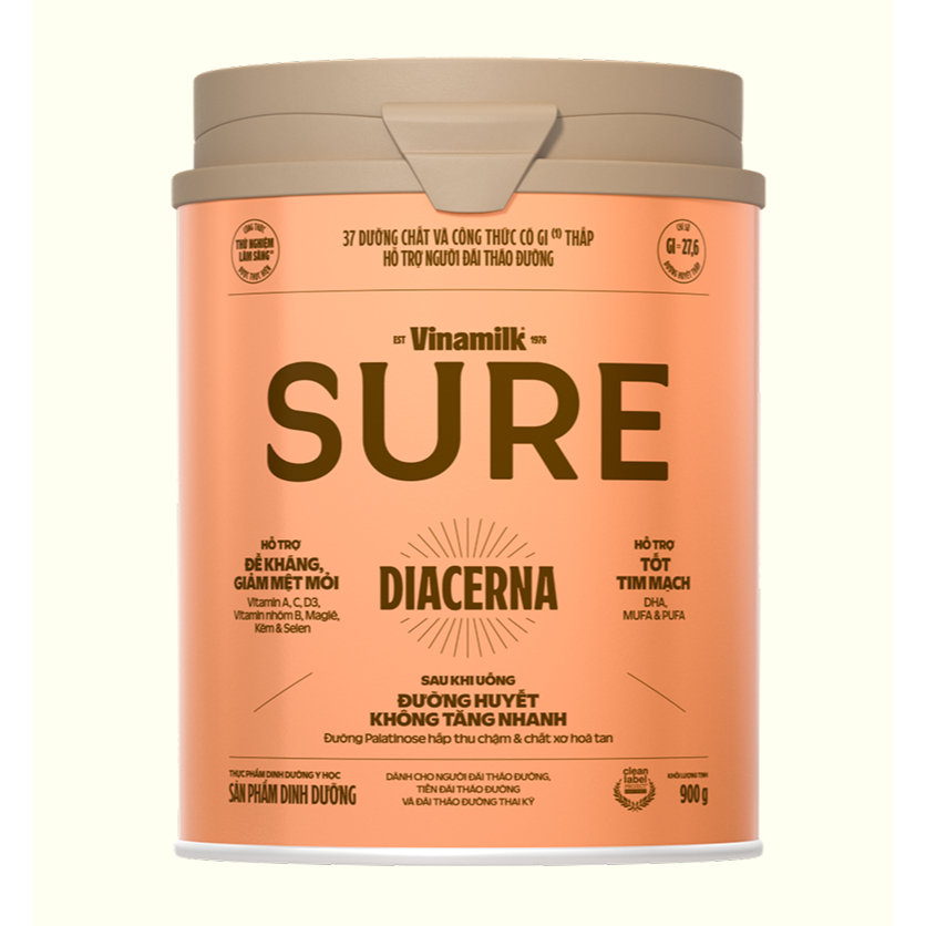 Sữa bột Dành cho người tiểu đường Vinamilk Sure Diecerna 900g