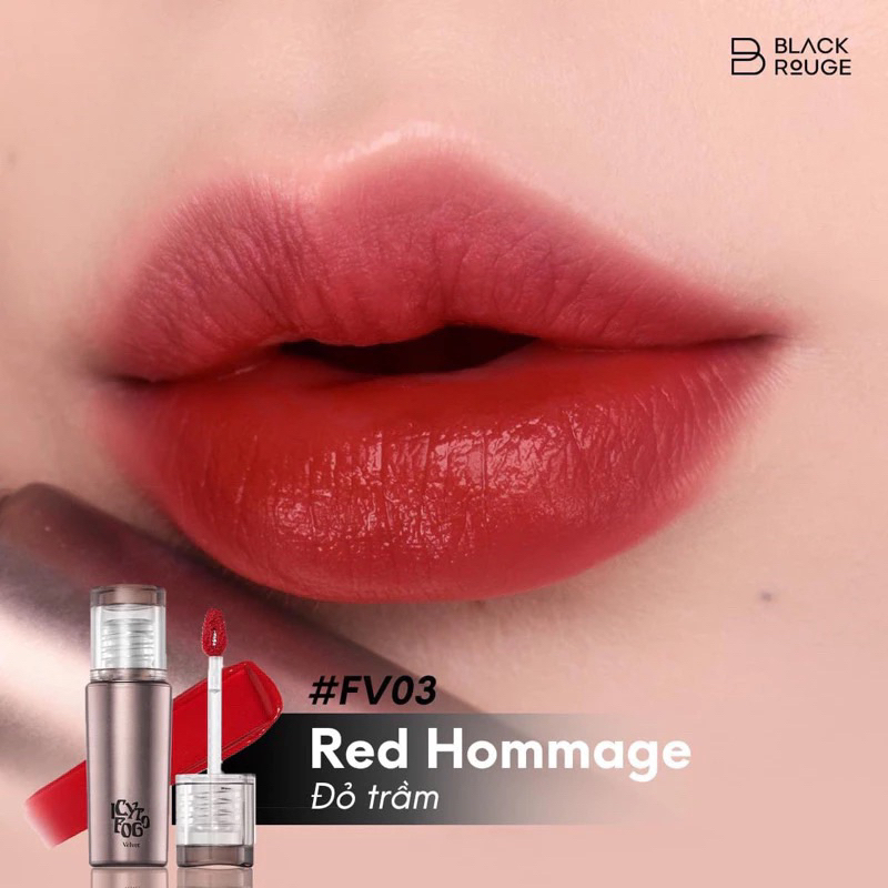 Son Kem Black Rouge Icy To Fog Velvet FV03 Đỏ Hồng Trầm