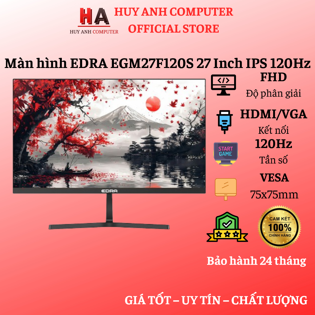 Màn hình EDRA EGM27F120S 27 Inch IPS 120Hz Viền mỏng - Hàng chính hãng