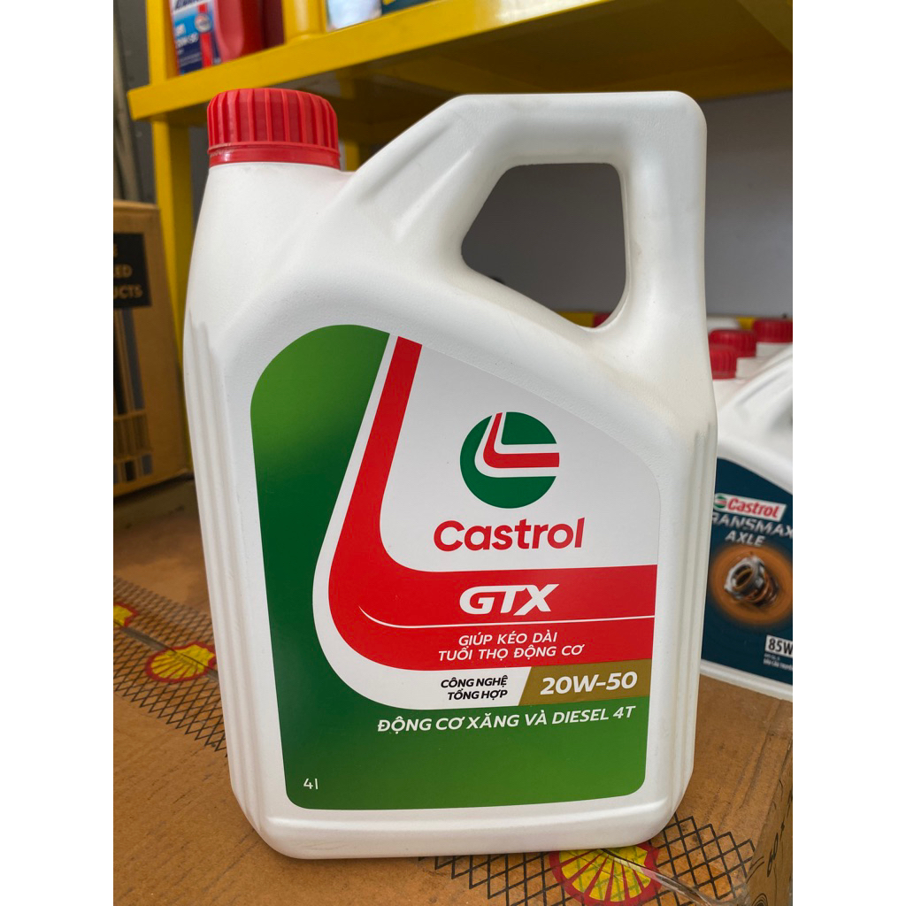 Dầu Nhớt Gtx Castrol Công Nghệ Tổng Hợp Toàn Phần 15w40 hoặc 20w50 can 4lít