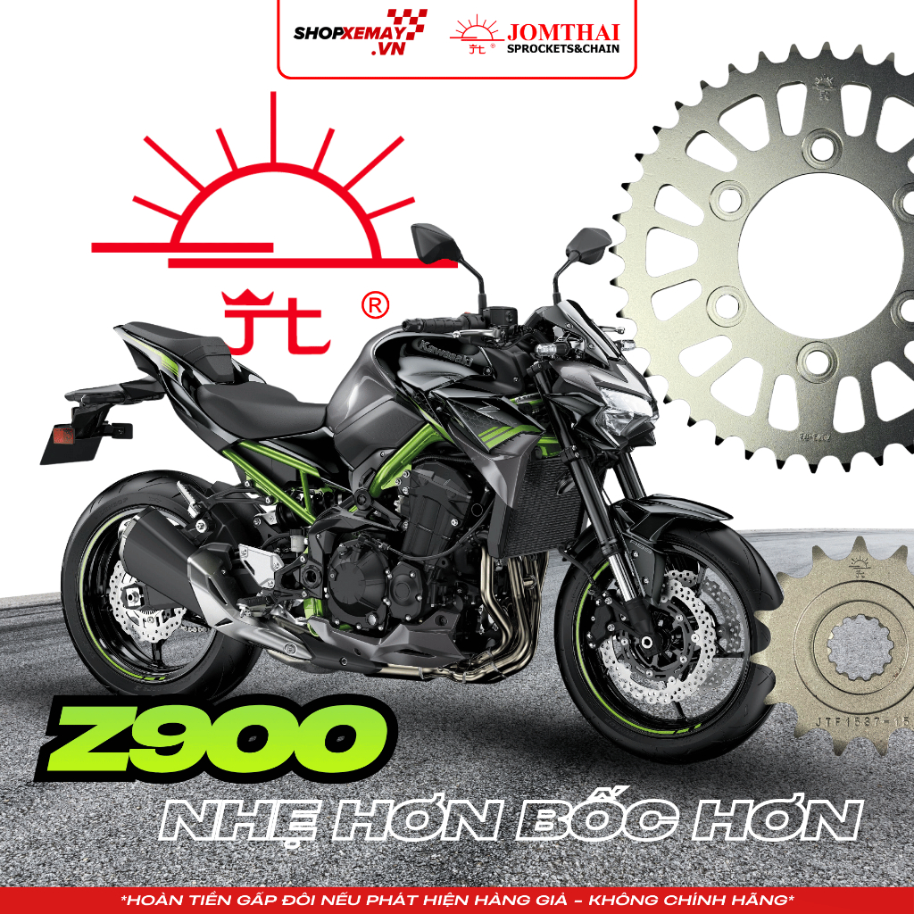 [HÀNG MỚI] Nhông Sên Dĩa Jomthai Asahi Cho KAWASAKI Z900 / Z1000 - 525 | Tem Chính Hãng | SHOPXEMAYV