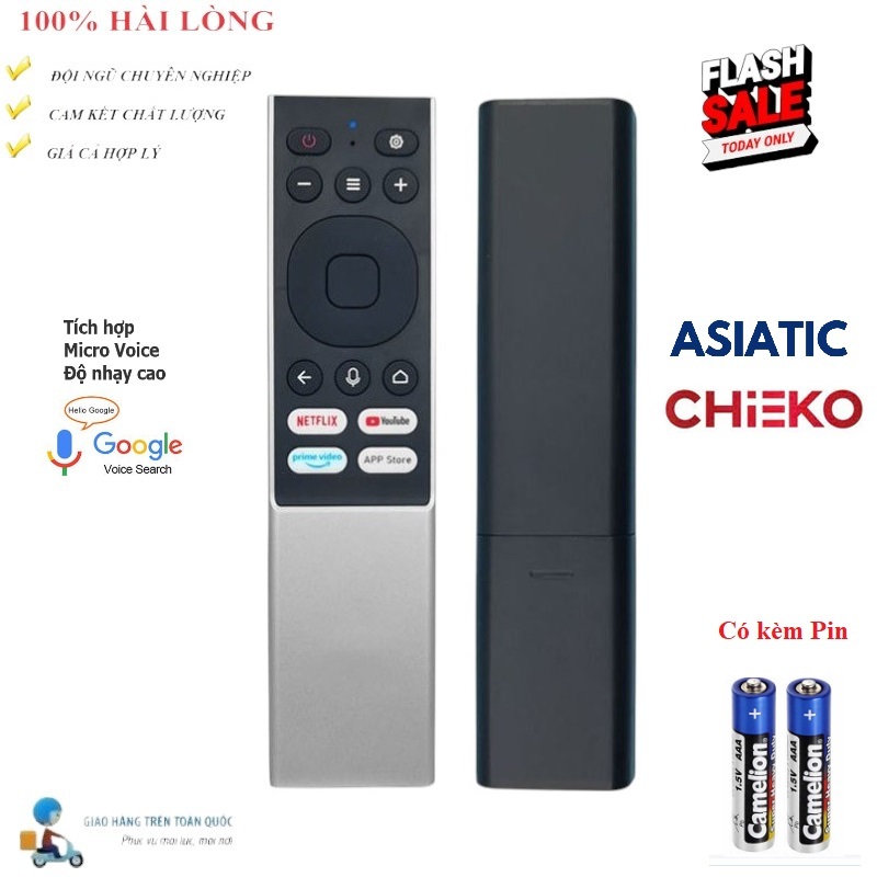 Remote Điều khiển ĐA NĂNG giọng nói Voice TV Asiatic – CHIEKO – RENOVA HÀNG CHẤT LƯỢNG CAO TẶNG PIN💦
