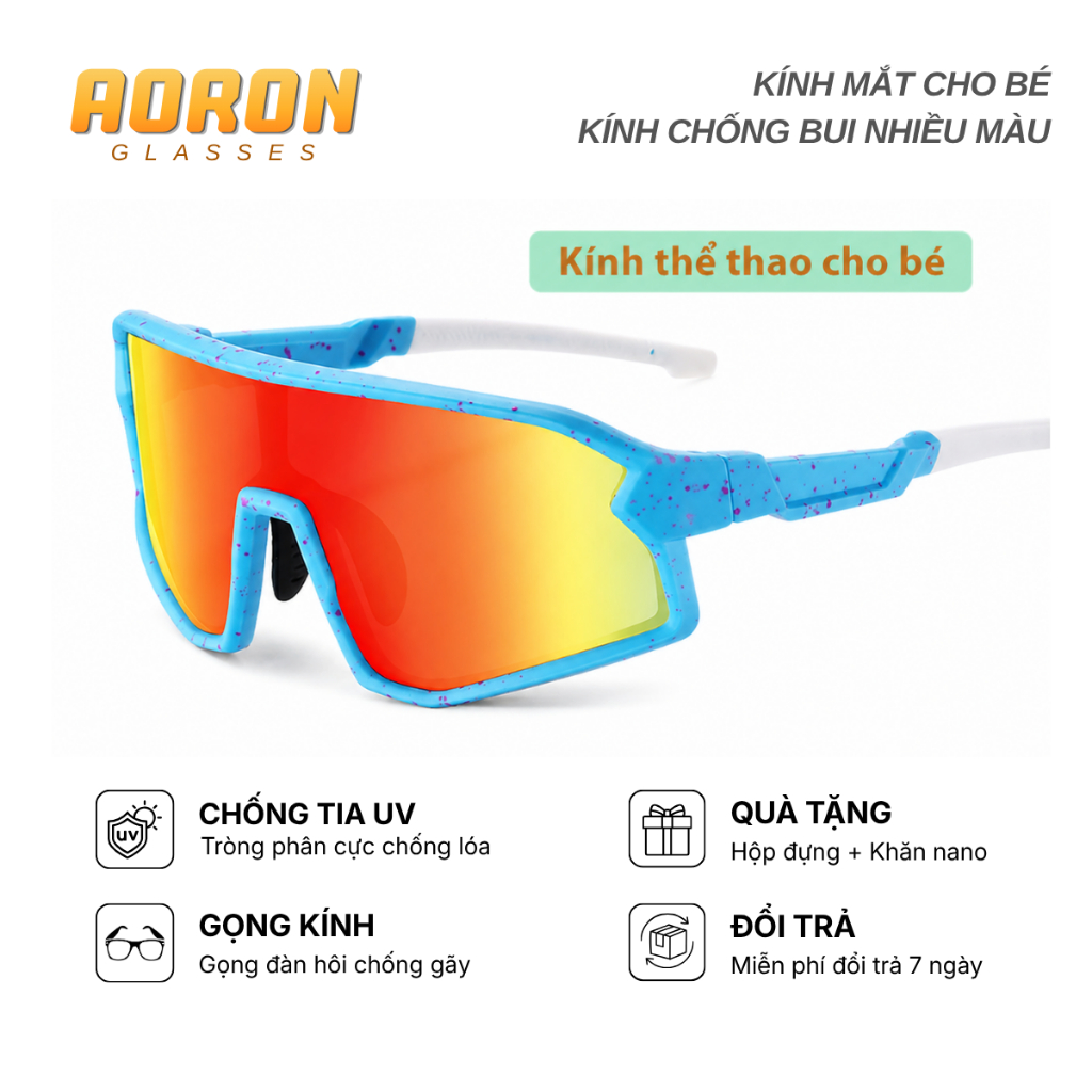 Kính Râm Trẻ Em AORON Kính Mắt Phân Cực Nhiều Lớp Chống Tia UV400 Chống Bụi Thời Trang Nhiều Màu Cho