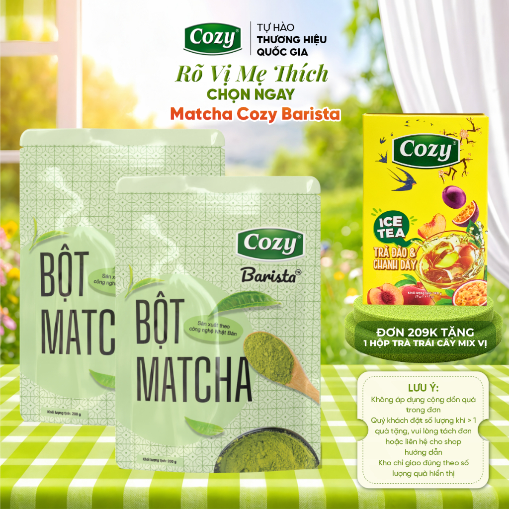 Combo Bột Matcha Cozy Barista, Bột Trà Xanh Cozy Bột Matcha Pha Latte Matcha Coldwisk Làm Bánh