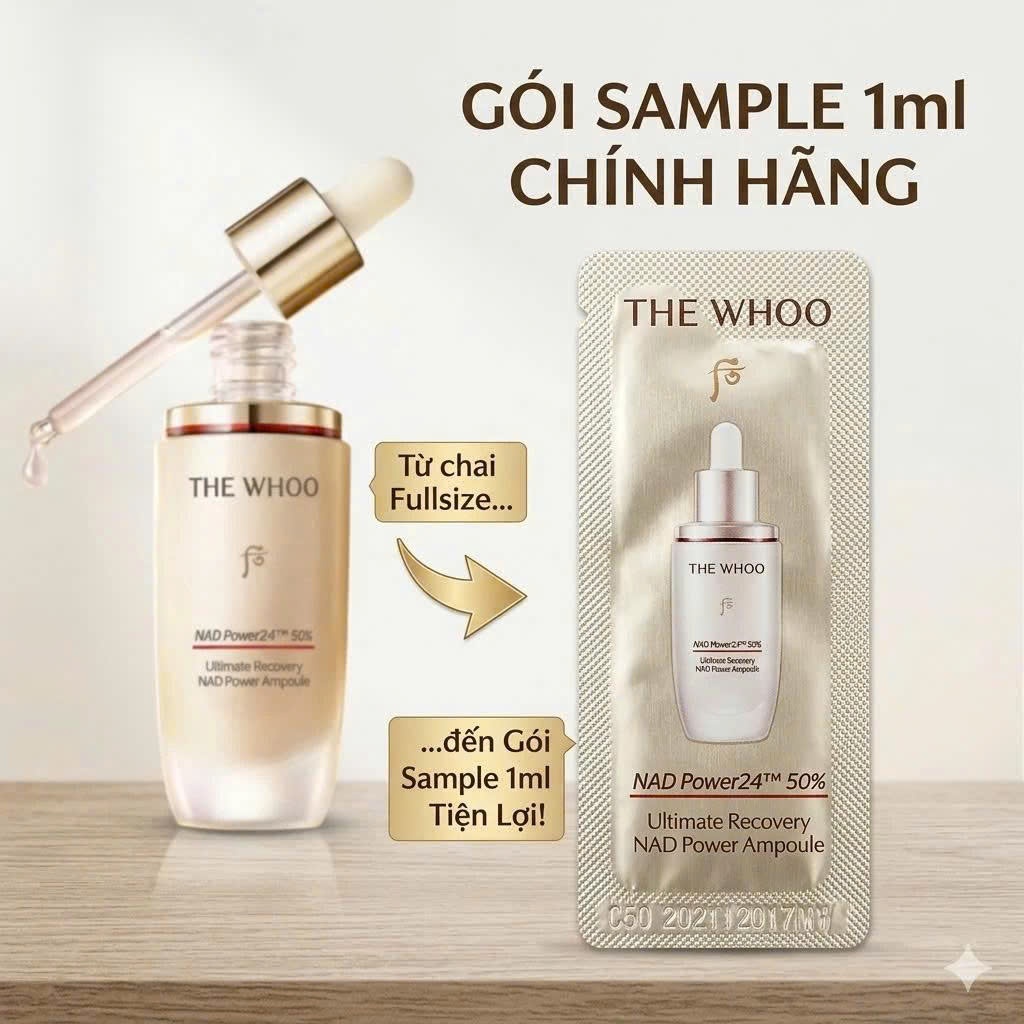 Combo 30 Gói Tinh Chất Ampoul Bichup thế hệ mới The Whoo Bichup Ultimate Recovery NAD+ Power Ampoule