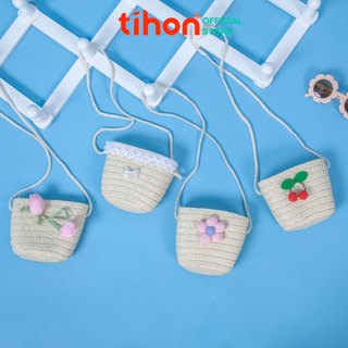 Túi cói cho bé TIHON cao cấp thiết kế xinh cho bé đi biển đi chơi
