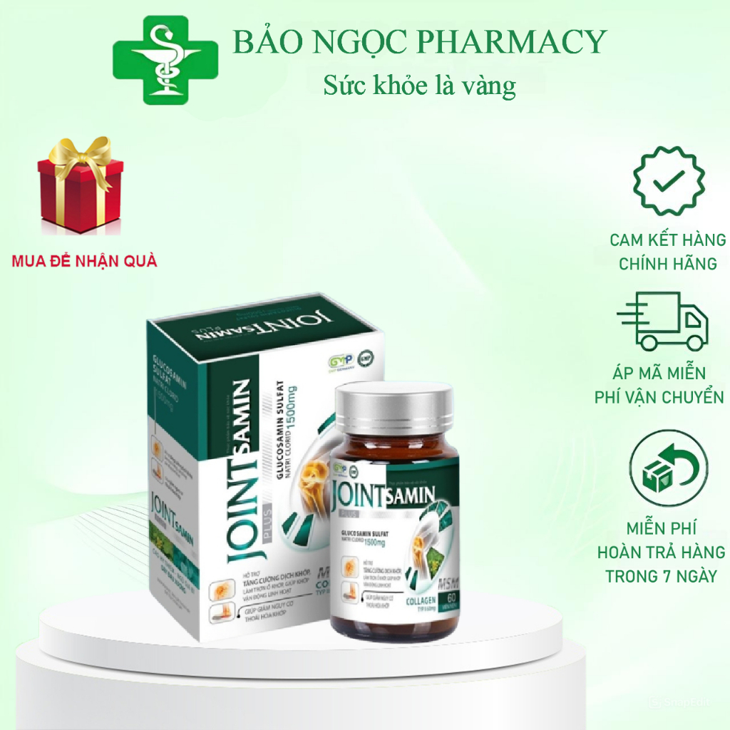 Viên khớp Joint Samin Plus (hộp 60 viên) bổ khớp hỗ trợ giảm nguy cơ thoái hóa khớp