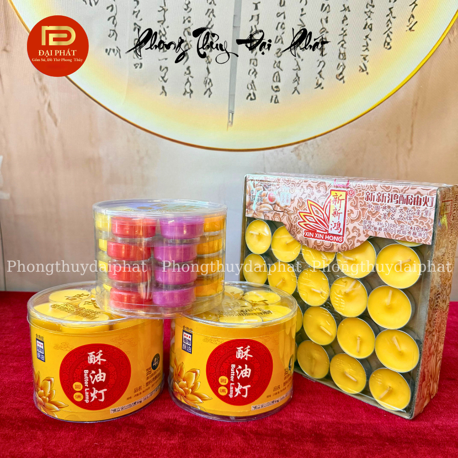 Hộp 28, 100 Viên Nến Tealight ĐẠI PHÁT,Đốt Đèn Xông Tinh Dầu, Nến Trang Trí, Nến Viên Tròn Không Mùi