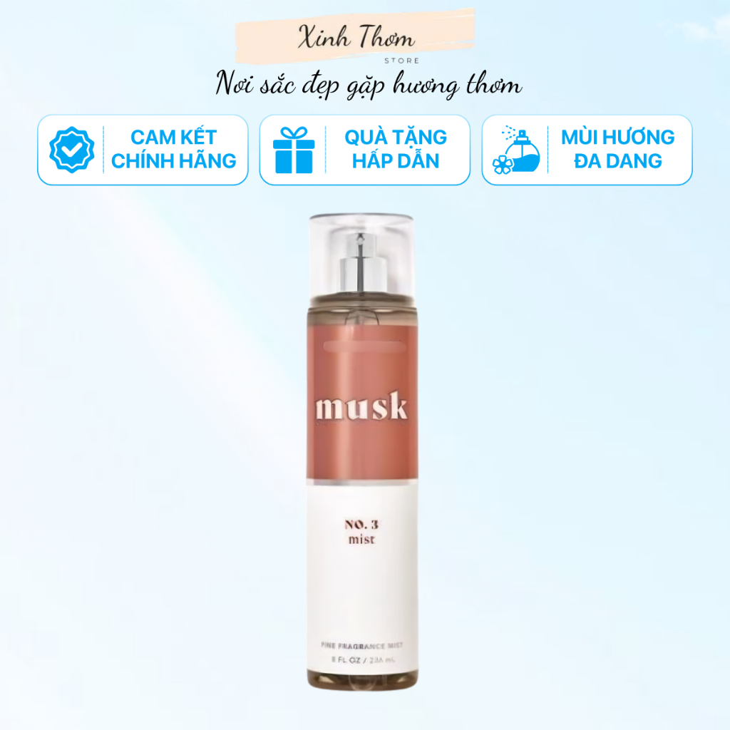 MUSK NO.3 - Body Mist  - Xịt Thơm Toàn BBW - Vial/sample/mẫu thử 2ml/5ml/10ml - Nhẹ nhàng tinh tế