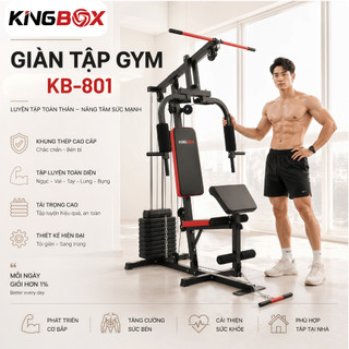 Giàn tập tạ đa năng KINGBOX KB-801, Nhập khẩu chính hãng ( Bảo hành 36 tháng)