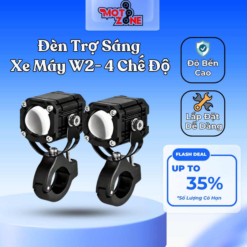 Đèn Trợ Sáng Bi Cầu Mini W2 4 Chế Độ Tích Hợp Auto Passing phiên bản mới nhất