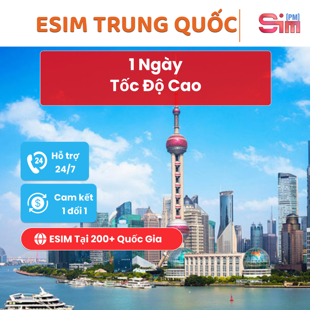 Esim Trung Quốc - Sim du lịch Trung Quốc 1 ngày tốc độ cao