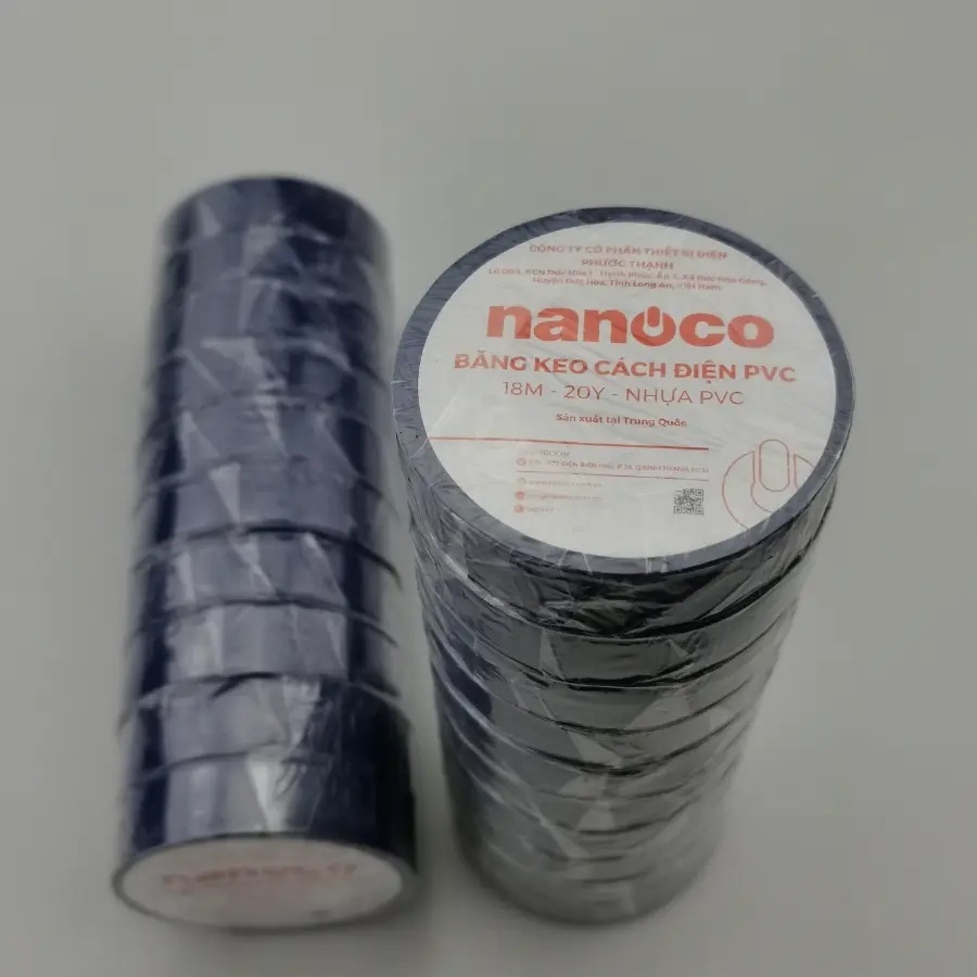 Băng keo Nanoco cách điện PVC Model FKPT10BK/ FKPT20BK (10ya/ 20ya)