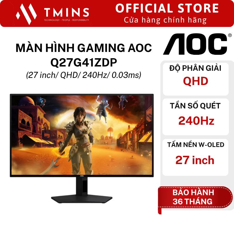 Màn Hình Gaming AOC Q27G41ZDP (27 inch/ QHD/ 240Hz/ OLED/ 0.03ms) - Hàng chính hãng