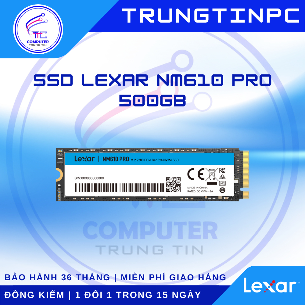 Ổ cứng SSD M.2 NVME Lexar NM610 Pro 500GB - Chính hãng, BH 36T