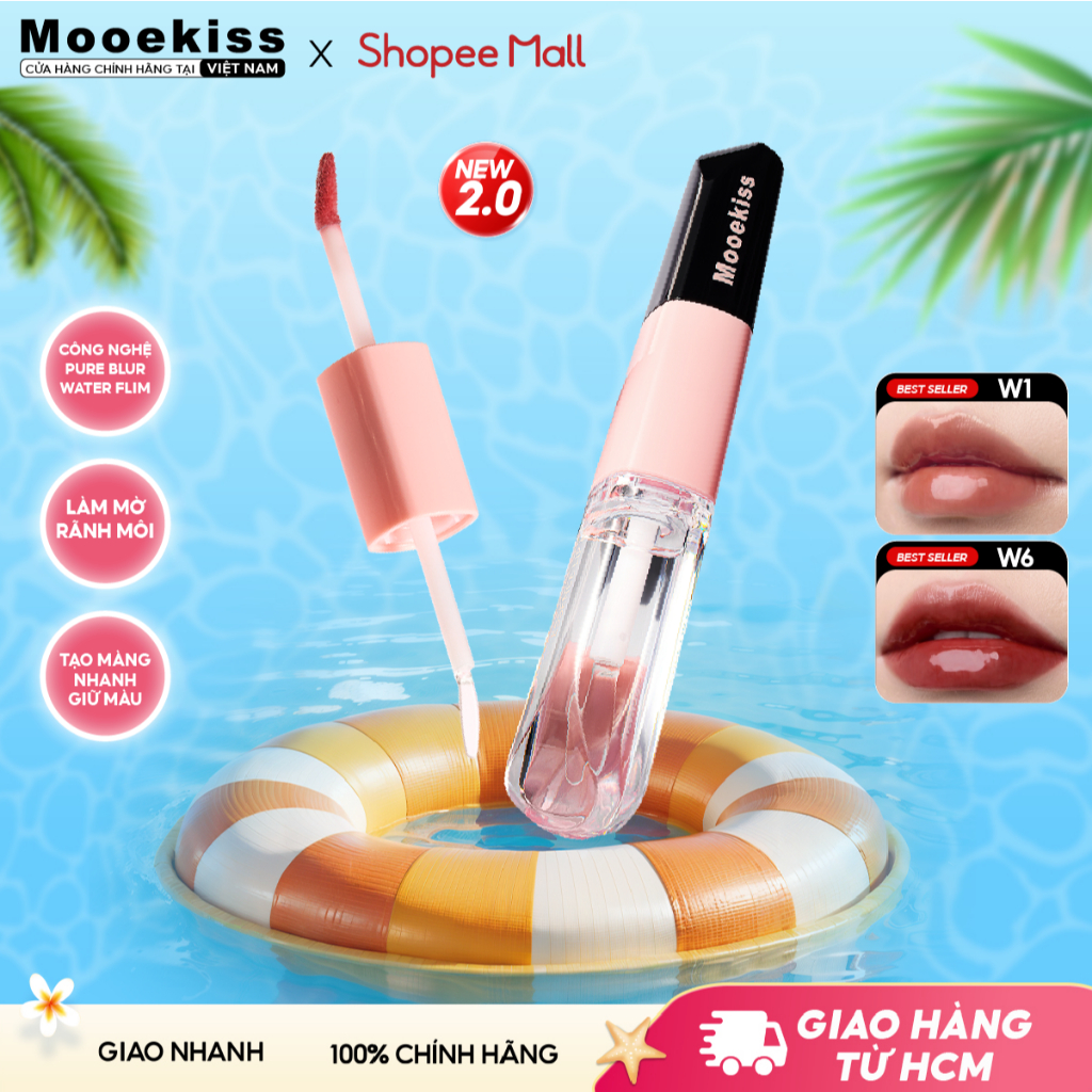 [Daily] Son môi hai đầu Mooekiss, thiết kế hai đầu, đa năng, mờ và bóng W1 2 dung tích 3.1g và 1.5g | BigBuy360 - bigbuy360.vn