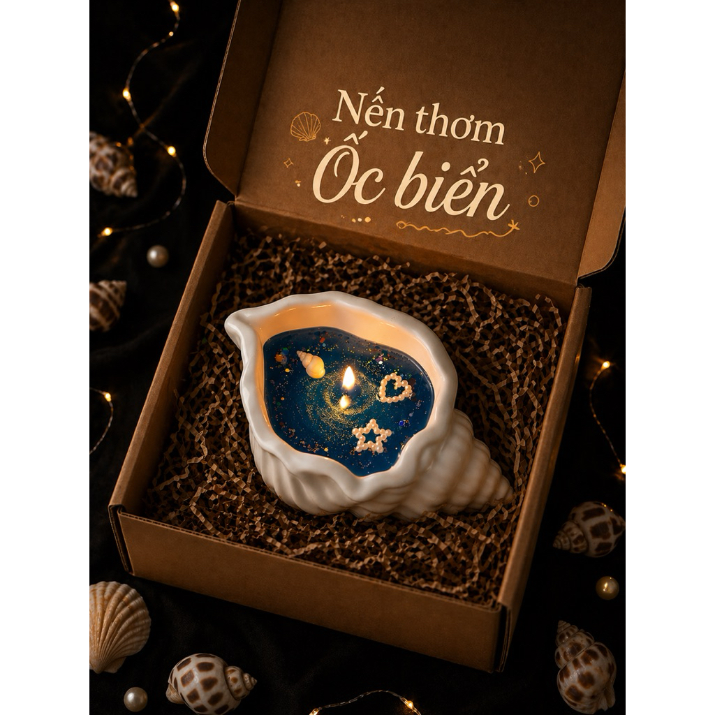 Nến thơm vỏ sò nghệ thuật, Nến thơm sao biển decor – Decor biển cả thư giãn mùa hè By Dica Candle