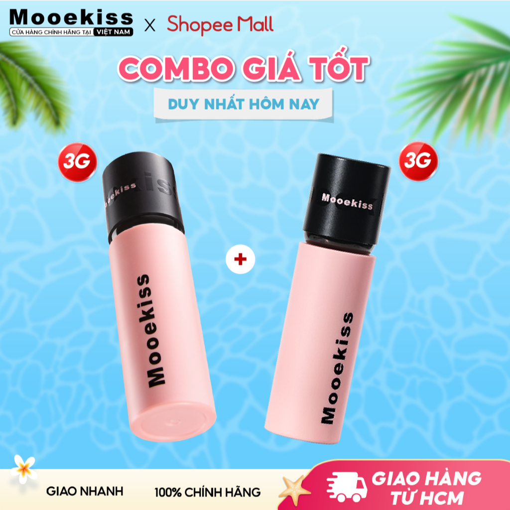 [KOL] Combo Son Môi Lì Mooekiss Giúp Giảm Tình Trạng Môi Xỉn Màu Phù hợp Với Tone da Vàng Làm Sáng Tone Da 3gx2 V01