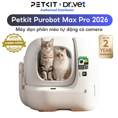 Máy dọn phân mèo tự động PETKIT Purobot Max Pro 2026 có camera, khử mùi 3 lớp