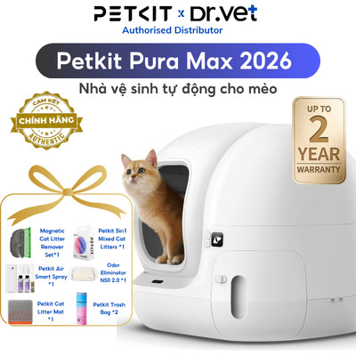 [NEW 2026] Nhà Vệ Sinh Cho Mèo PETKIT, Máy Vệ Sinh Tự Động Cho Mèo Pura Max