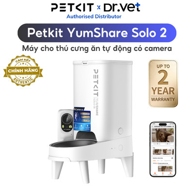 [Bản mới 2026] Máy ăn cho mèo tự động PETKIT Yumshare Solo 2 có app, camera, 1 ngăn 3 lít