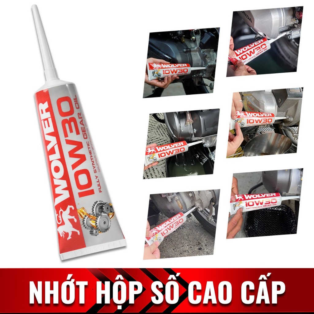 Nhớt hộp số Wolver 10w30 - Nhớt Lap Wolver 10w30 Fully Synthetic SN 120ml