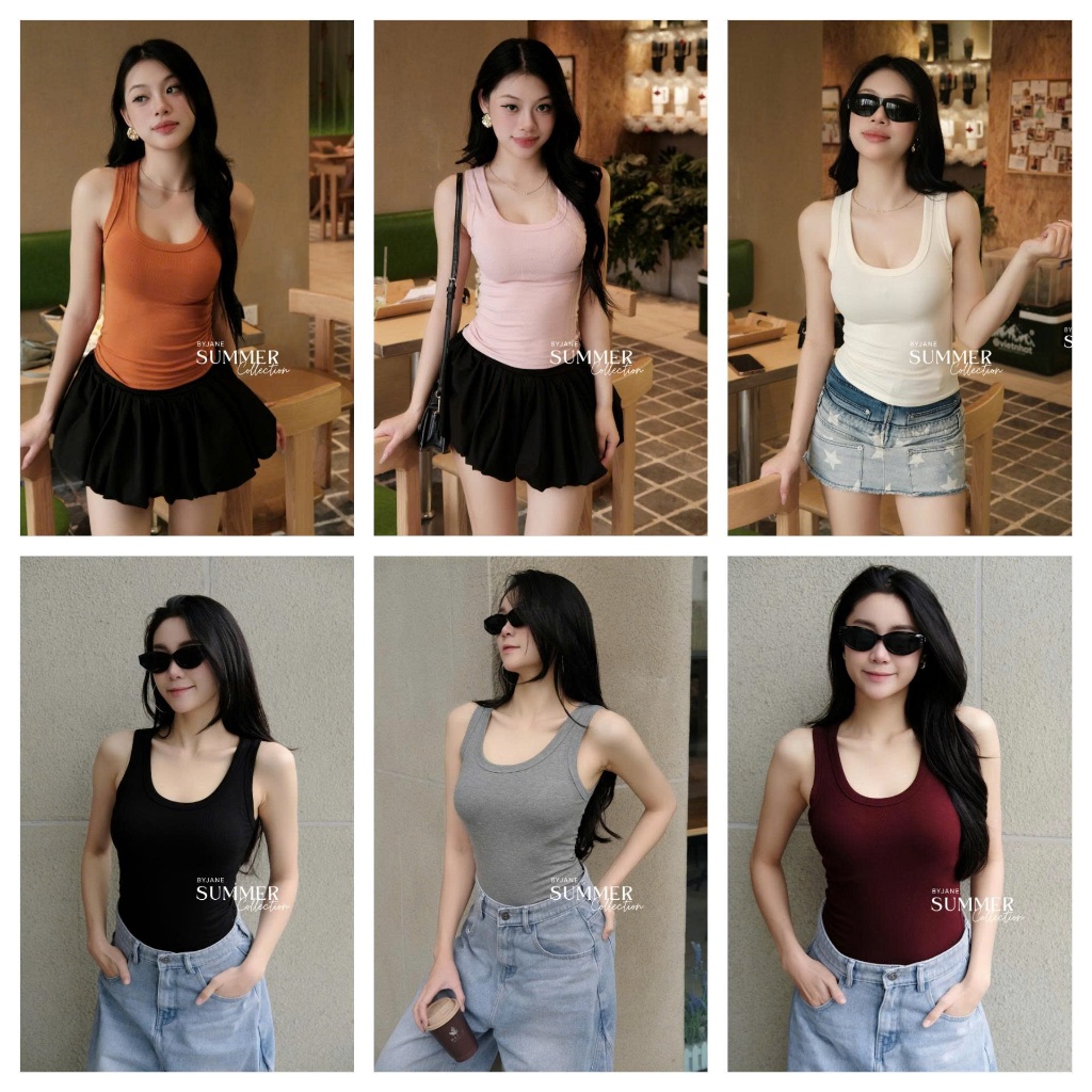 ( KÈM MÚT) Áo ba lỗ nữ cotton mát BYJANE ( Từ 39kg-62Kg) áo 2 dây bản to, áo tanktop co dãn 4 chiều