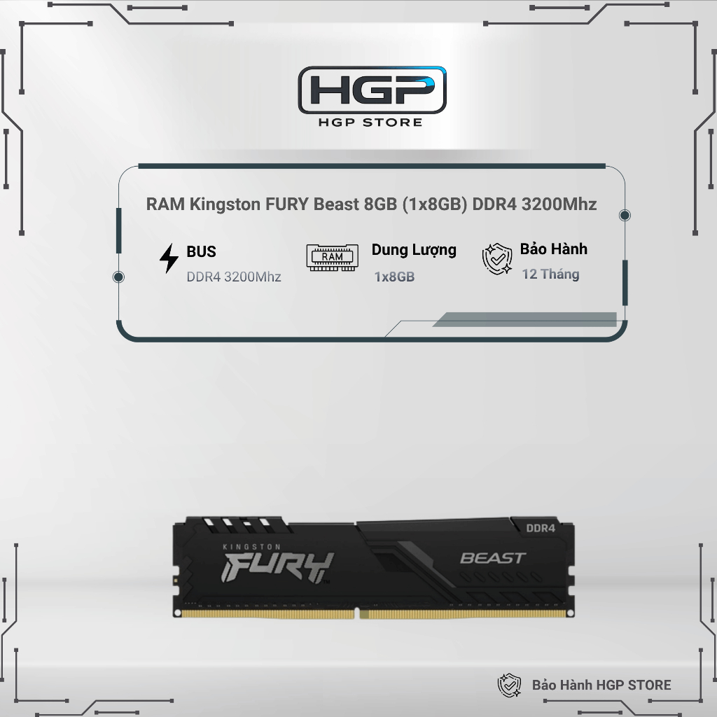 RAM Kingston FURY Beast 16GB (2x8GB) DDR4 3200Mhz