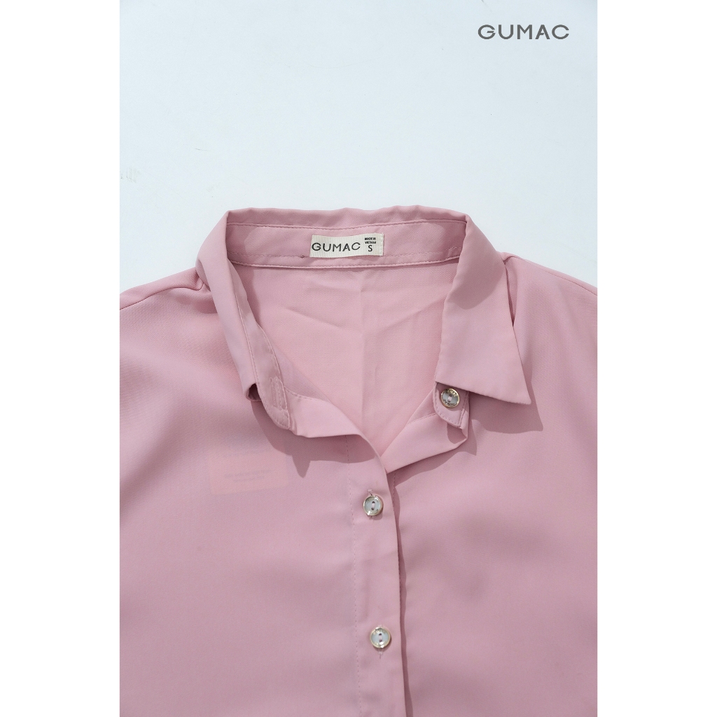 Áo Sơ Mi Nữ GUMAC Áo Kiểu Công Sở Tay Ngắn Trơn Basic Chất Lụa Mango Mềm Mịn Cao Cấp BAE00002 | BigBuy360 - bigbuy360.vn