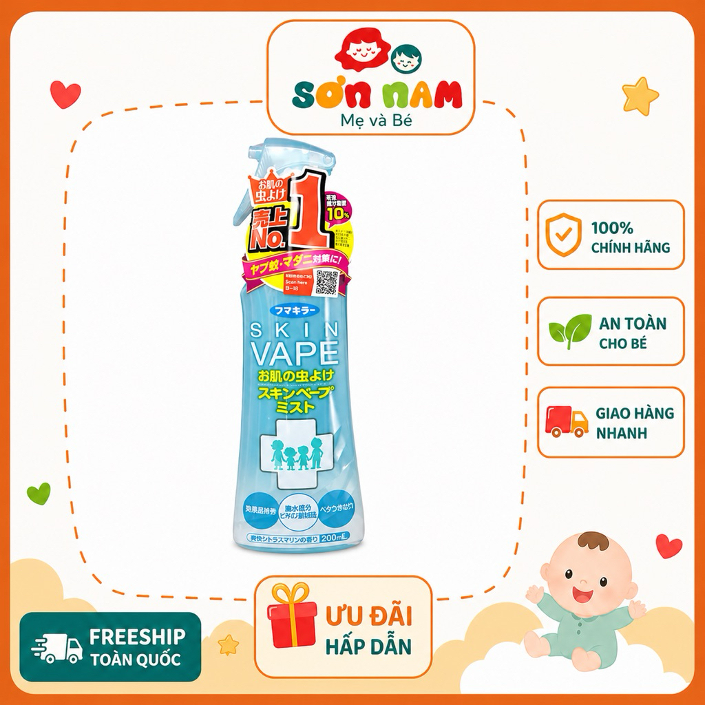 Xịt chống muỗi côn trùng Nhật 6m+