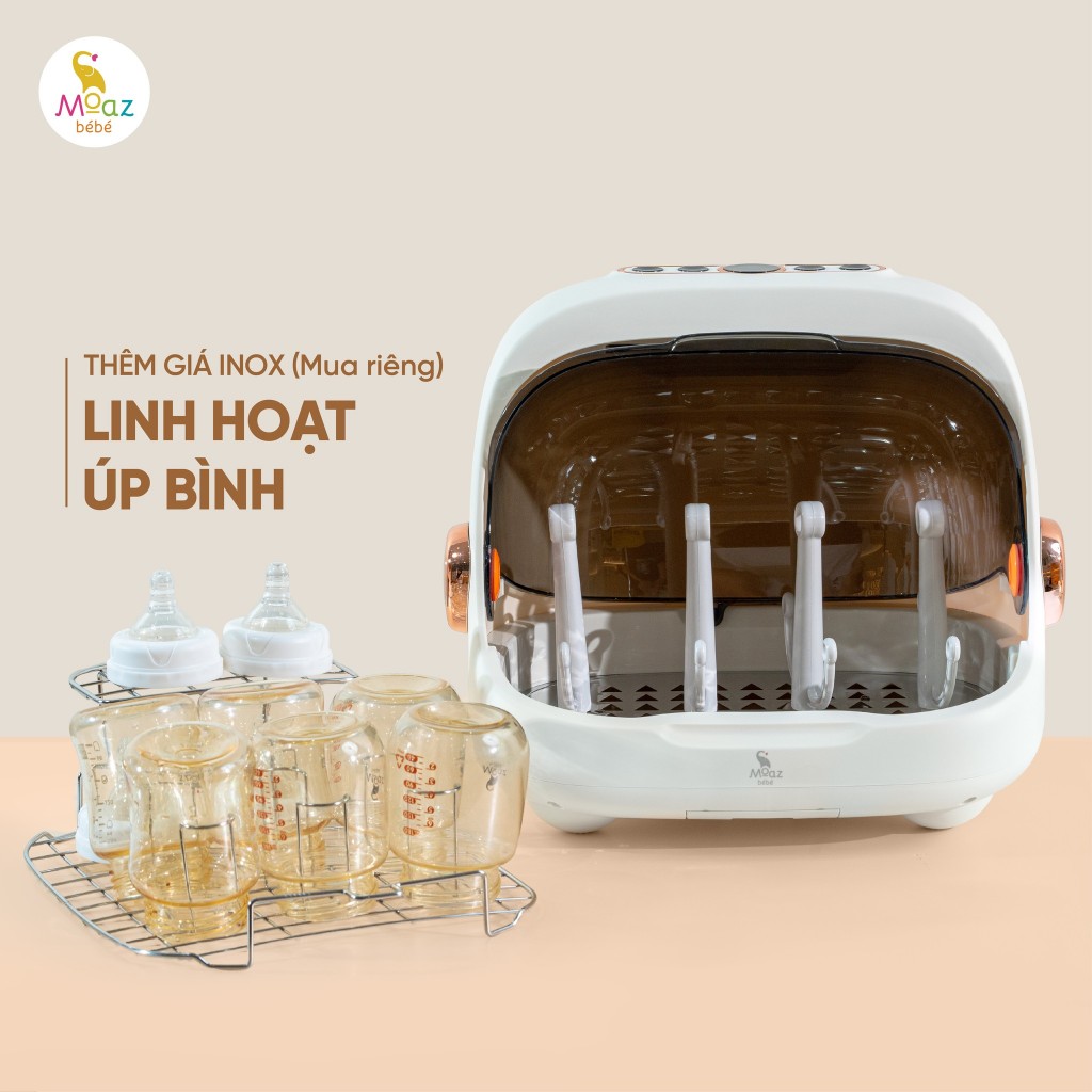 Giá Inox Úp Bình Sữa, Phụ Kiện Dành Cho Máy Moaz Bebe MB-044, Kệ Inox Kèm Theo Máy Tiệt Trùng MB044