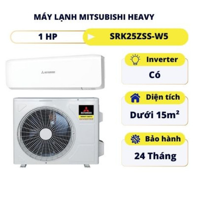 [CHÍNH HÃNG] Máy lạnh hai chiều Mitsubishi Heavy Inverter 1HP SRK25ZSS-W5