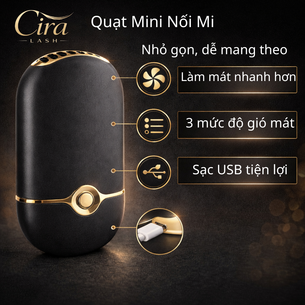 Quạt nối mi tích điện