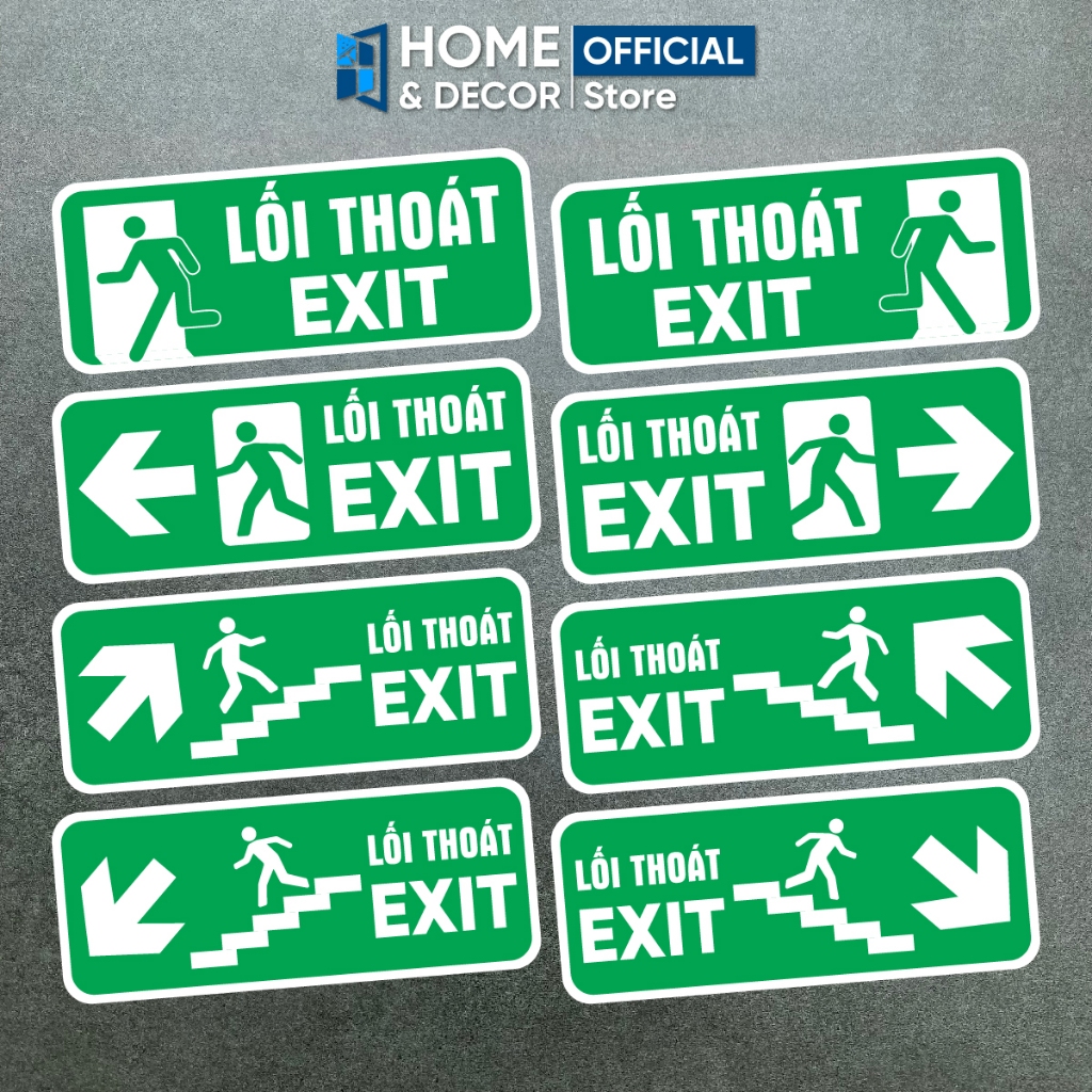 Biển Lối Thoát EXIT, Bảng Lối Thoát Hiểm, Biển Chú Ý Lối Thoát Hiểm, Biển Cảnh Báo Lối Thoát EXIT
