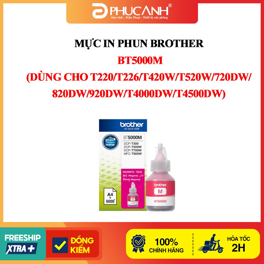 Mực in phun Brother BT5000M (Dùng cho T220/T226/T420W/T520W/720DW/820DW/920DW/T4000DW/T4500DW)