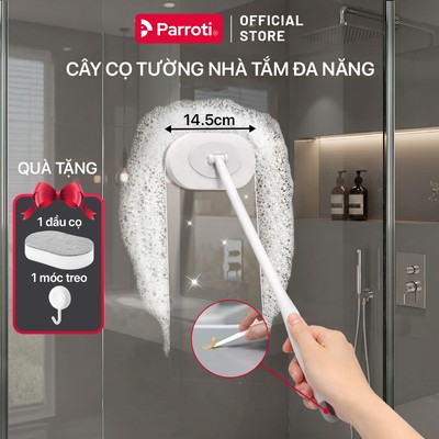 Cây Cọ Vệ Sinh Đa Năng 3 Trong 1, Cọ Tường Nhà Tắm, Bồn Rửa, Lavabo, Toillet Tặng Đầu Cọ Thay Thế, Móc Treo Parroti MB01