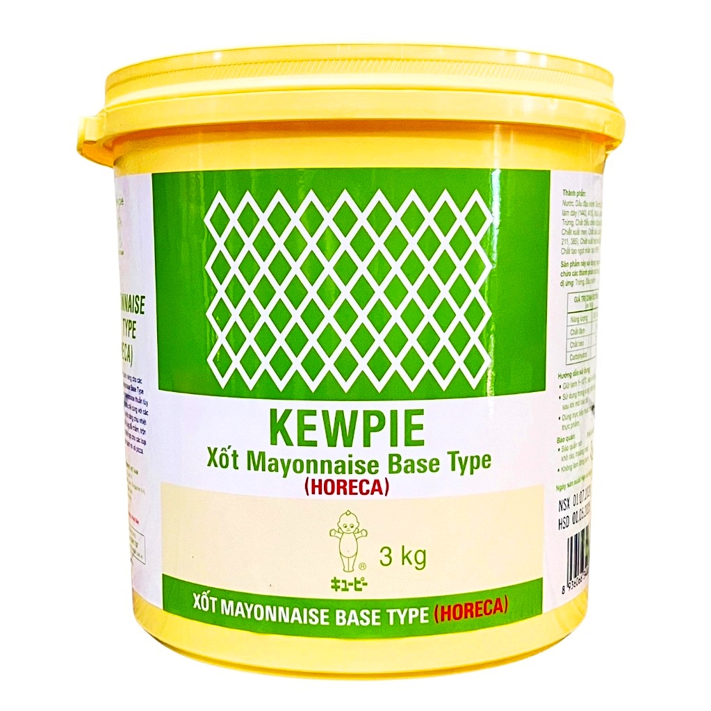(MÀU XANH) SỐT MAYONNAISE BASE TYPE HORECA KEWPIE 3KG