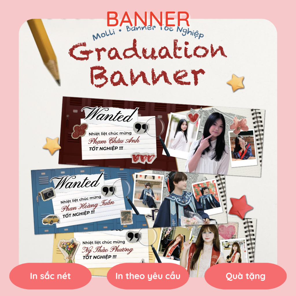 Banner/bạt in theo yêu cầu tặng bạn bè tốt nghiệp mẫu mới molli.store__