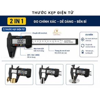 thước đo kẹp  điện tử, thước nhựa đo chính sác tuyệt dối loại 15cm