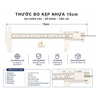 thước đo kẹp  điện tử, thước nhựa đo chính sác tuyệt dối loại 15cm