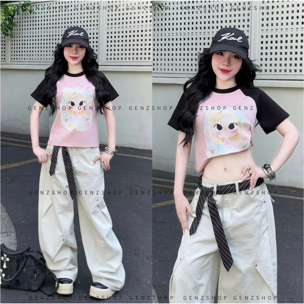 Áo Thun Baby Tee Raglan RAINBOW  PASTEL GIRL TEE Xinh Đẹp Mùa Hè | BigBuy360 - bigbuy360.vn