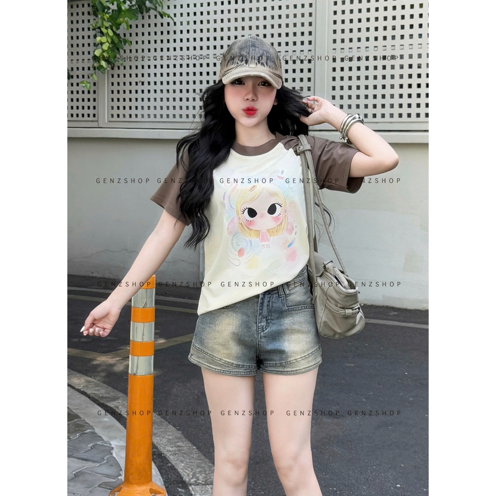 Áo Thun Baby Tee Raglan RAINBOW  PASTEL GIRL TEE Xinh Đẹp Mùa Hè | BigBuy360 - bigbuy360.vn