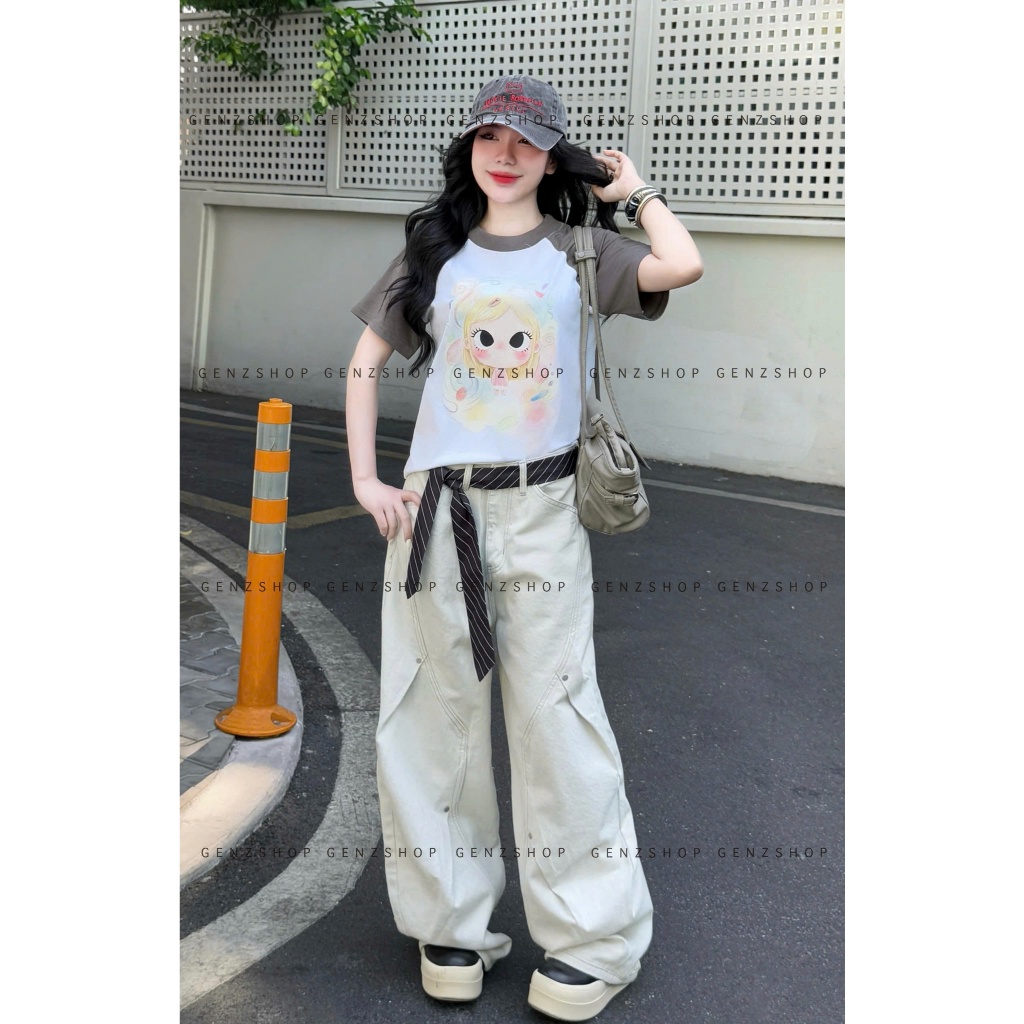 Áo Thun Baby Tee Raglan RAINBOW  PASTEL GIRL TEE Xinh Đẹp Mùa Hè | BigBuy360 - bigbuy360.vn