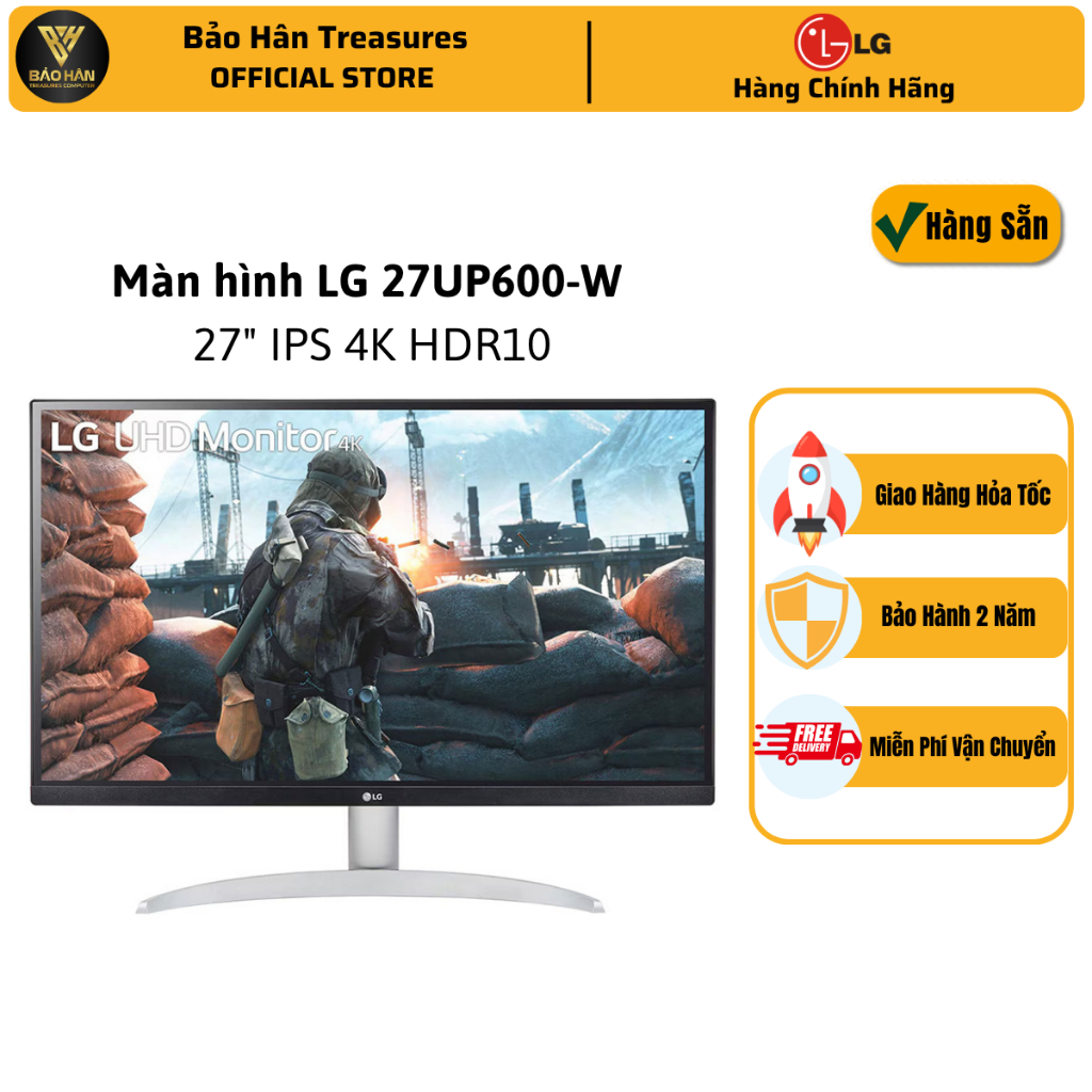 Màn hình LG UHD 4K 27'' IPS VESA DisplayHDR 400 27UP600K-W - Hàng Chính Hãng