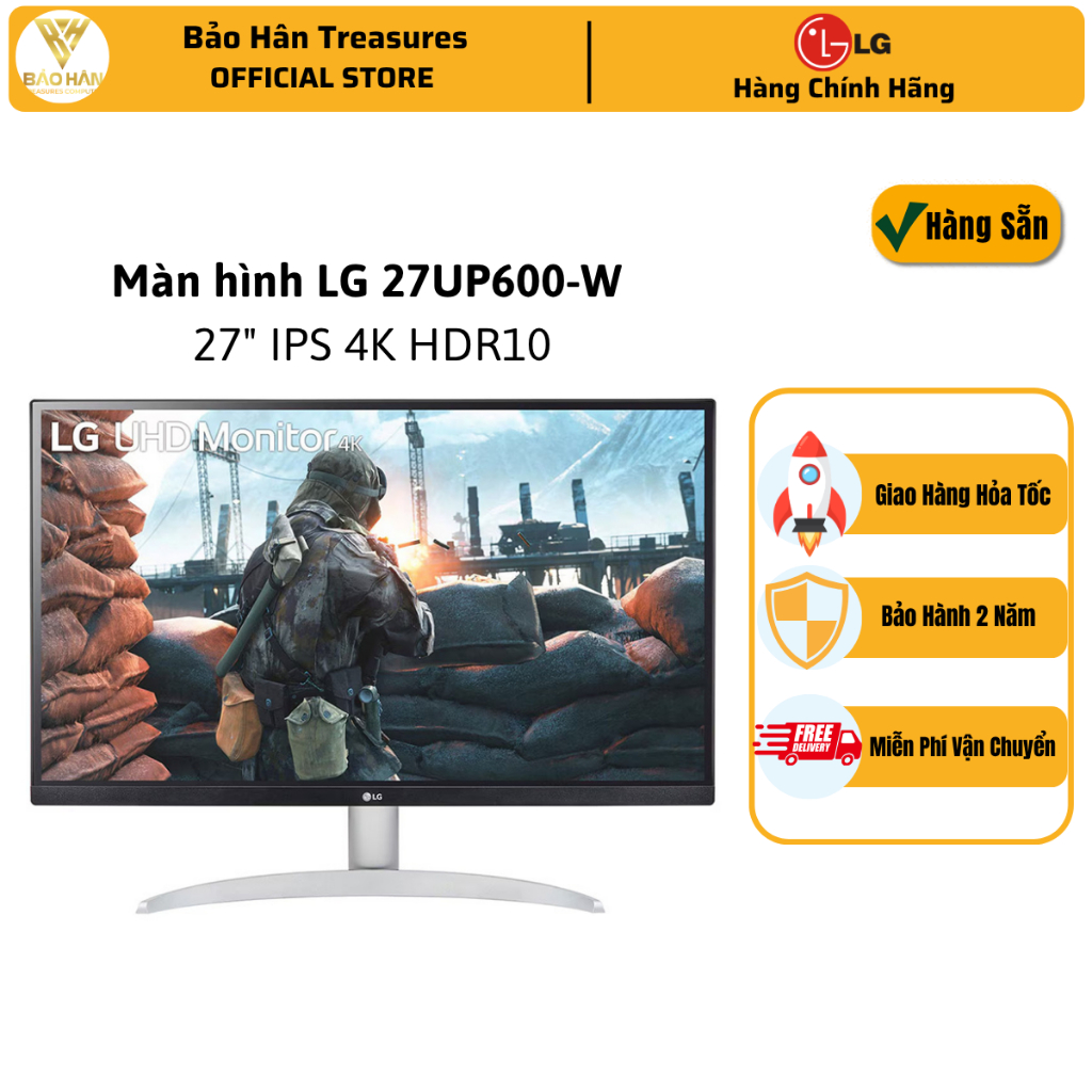 Màn Hình Máy Tính LG 27UP600K-W.ATV ( UHD 4K/ 27''/ IPS/ VESA/ DisplayHDR 400) - Hàng Chính Hãng