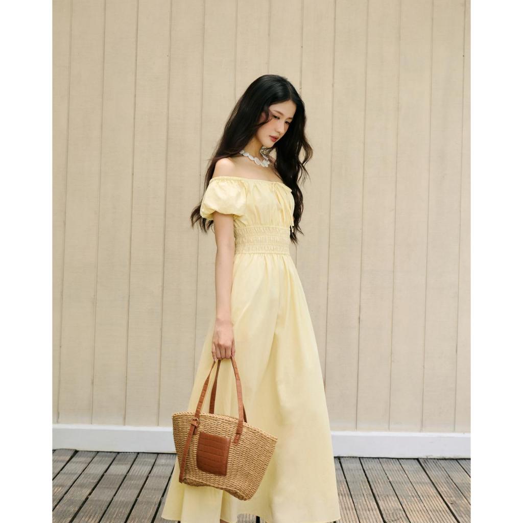 Đầm maxi nữ tay ngắn THE C.I.U, váy chiết eo smock dáng xòe nữ tính dịu dàng – Mamie Dress - MN12 | BigBuy360 - bigbuy360.vn