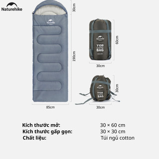 Túi ngủ Naturehike Cotton Cao Cấp, ghép đôi, mở phẳng Siêu Nhanh - NH21MSD08