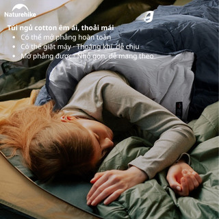 Túi ngủ Naturehike Cotton Cao Cấp, ghép đôi, mở phẳng Siêu Nhanh - NH21MSD08